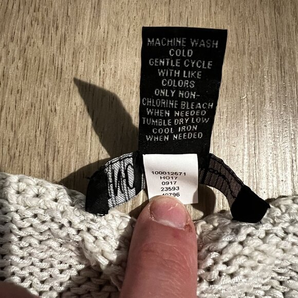 NWT INC International Concepts Neutral Colorblock Sweater Ivory black silver Kni - Picture 4 of 10